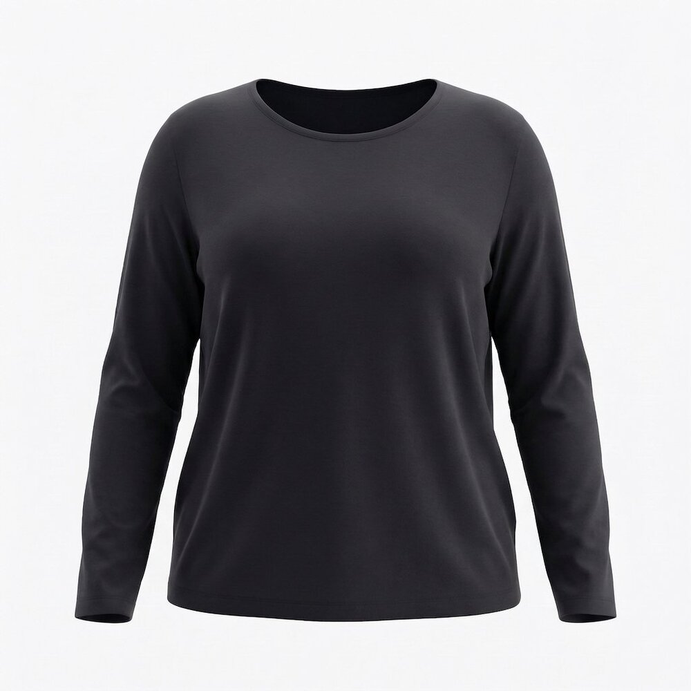 Chicos Size 3 Black Snap Roll Tab Adjustable 3/4 Sleeve Stretch